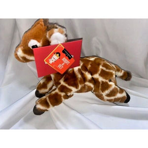 FAO Schwarz Adopt A Wild Pal Lying Giraffe Plush Stuffed Animal Toy 15"